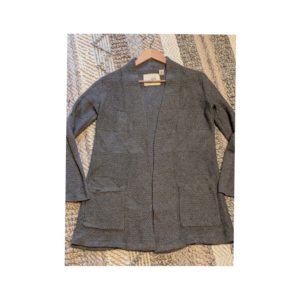 Anthropologie Angel Of The North Womens Small Gray Textured Cardigan Sweater